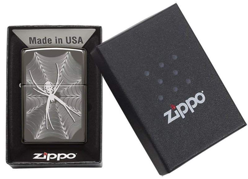 Зажигалка ZIPPO Classic с покрытием Black Ice®, латунь/сталь, чёрная, глянцевая, 36x12x56 мм_4