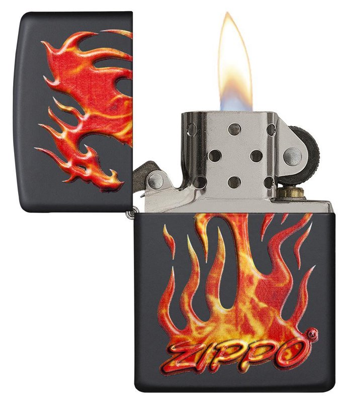 Зажигалка ZIPPO Classic с покрытием Black Matte, латунь/сталь, чёрная, матовая, 36x12x56 мм_3