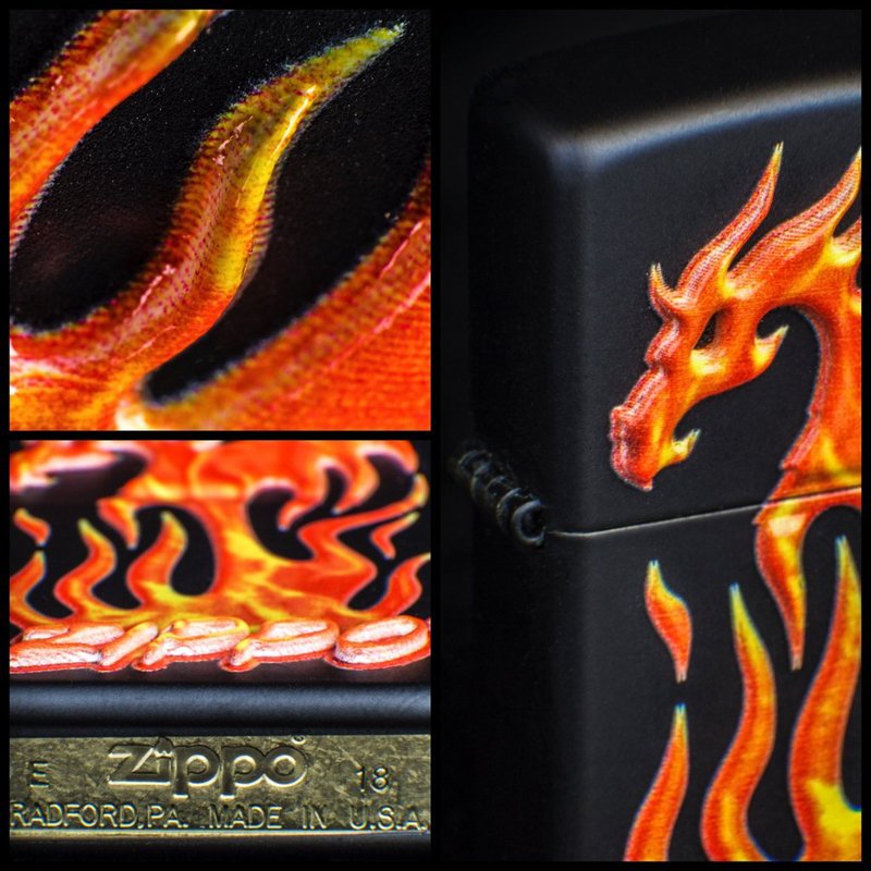 Зажигалка ZIPPO Classic с покрытием Black Matte, латунь/сталь, чёрная, матовая, 36x12x56 мм_4