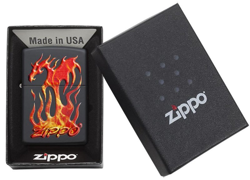 Зажигалка ZIPPO Classic с покрытием Black Matte, латунь/сталь, чёрная, матовая, 36x12x56 мм_6