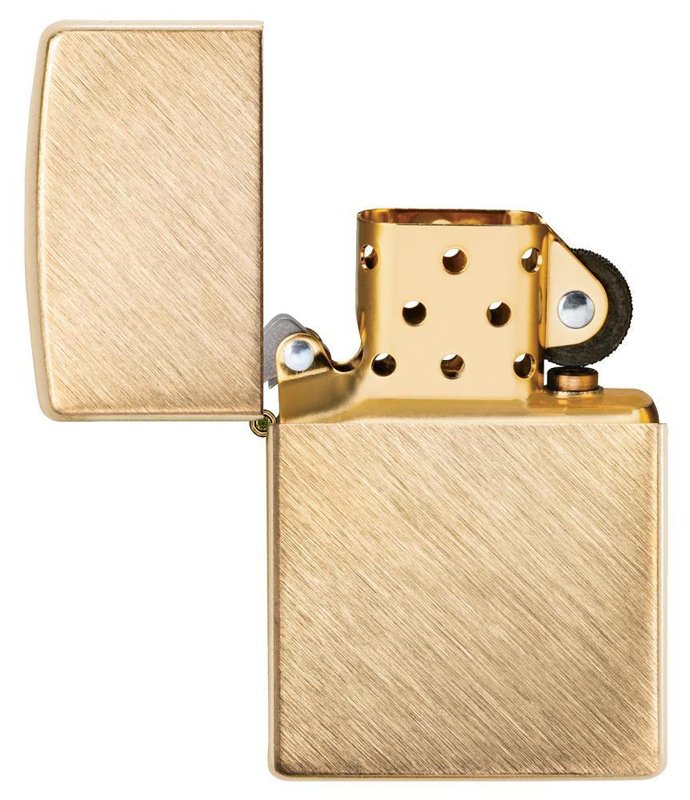 Зажигалка ZIPPO Classic с покрытием Herringbone Sweep Brass, латунь/сталь, золотистая, 36x12x56 мм_3