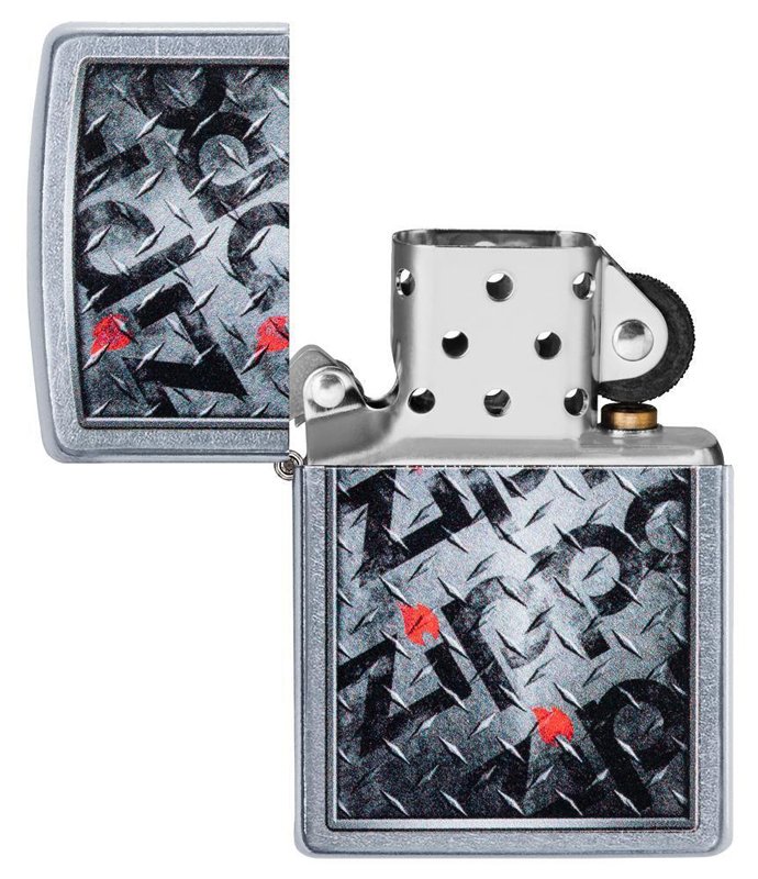 Зажигалка ZIPPO Diamond с покрытием Street Chrome™, латунь/сталь, серебристая, матовая, 36x12x56 мм_3