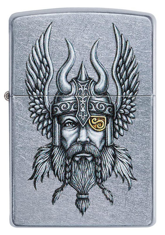 Зажигалка ZIPPO Viking Warrior с покрытием Street Chrome™, латунь/сталь, серебристая, 36x12x56 мм_3