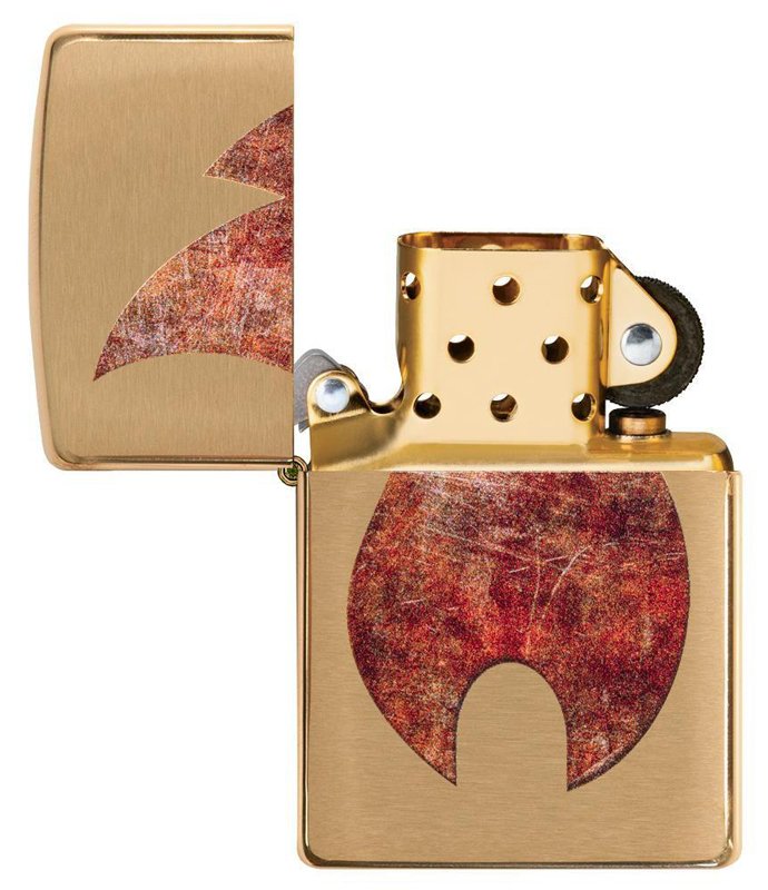 Зажигалка ZIPPO Rusty Flame с покрытием Brushed Brass, латунь/сталь, золотистая, 36x12x56 мм_2