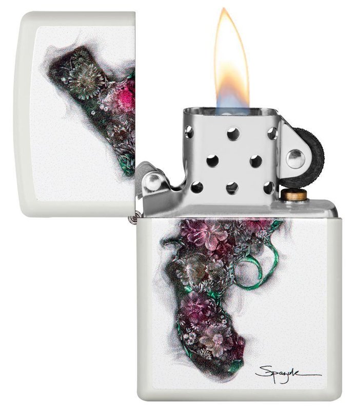 Зажигалка ZIPPO Spazuk с покрытием White Matte, латунь/сталь, белая, матовая, 36x12x56 мм_1