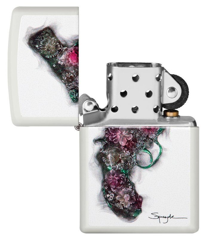 Зажигалка ZIPPO Spazuk с покрытием White Matte, латунь/сталь, белая, матовая, 36x12x56 мм_2