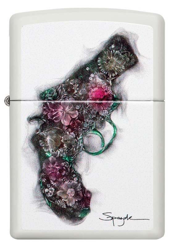 Зажигалка ZIPPO Spazuk с покрытием White Matte, латунь/сталь, белая, матовая, 36x12x56 мм_3