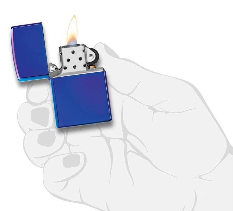 Зажигалка ZIPPO Classic с покрытием High Polish Indigo, латунь/сталь, синяя, глянцевая, 36x12x56 мм_5