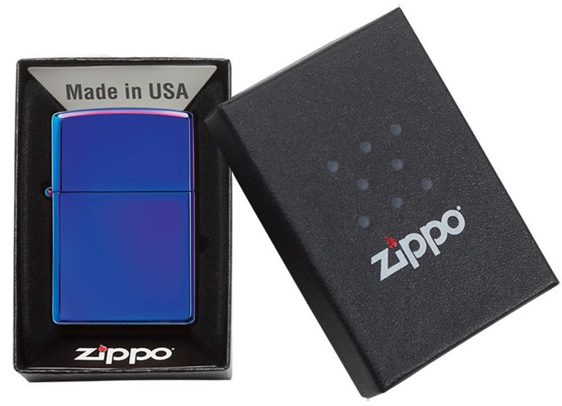Зажигалка ZIPPO Classic с покрытием High Polish Indigo, латунь/сталь, синяя, глянцевая, 36x12x56 мм_7