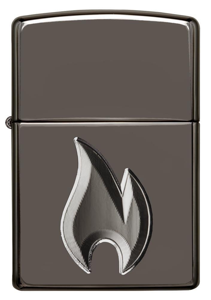 Зажигалка ZIPPO Armor™ с покрытием Black Ice®, латунь/сталь, чёрная, глянцевая, 36x12x56 мм_1
