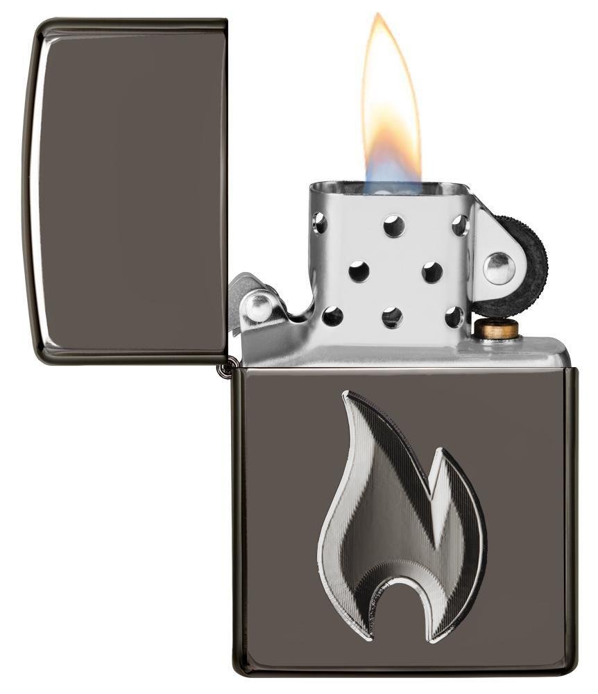 Зажигалка ZIPPO Armor™ с покрытием Black Ice®, латунь/сталь, чёрная, глянцевая, 36x12x56 мм_2