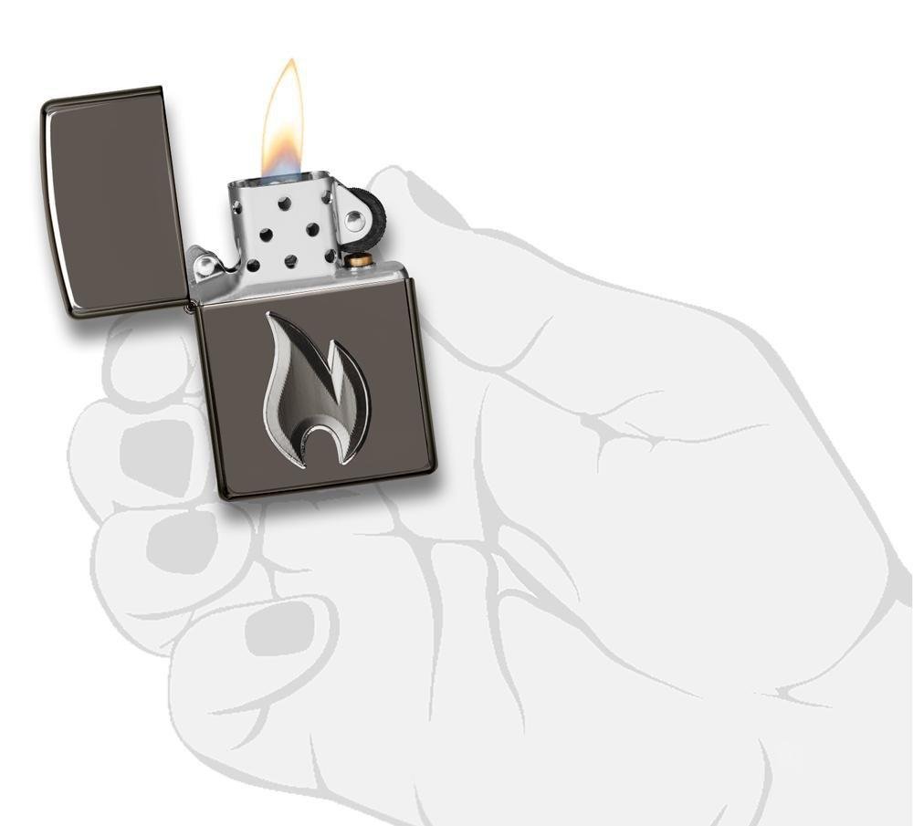 Зажигалка ZIPPO Armor™ с покрытием Black Ice®, латунь/сталь, чёрная, глянцевая, 36x12x56 мм_4