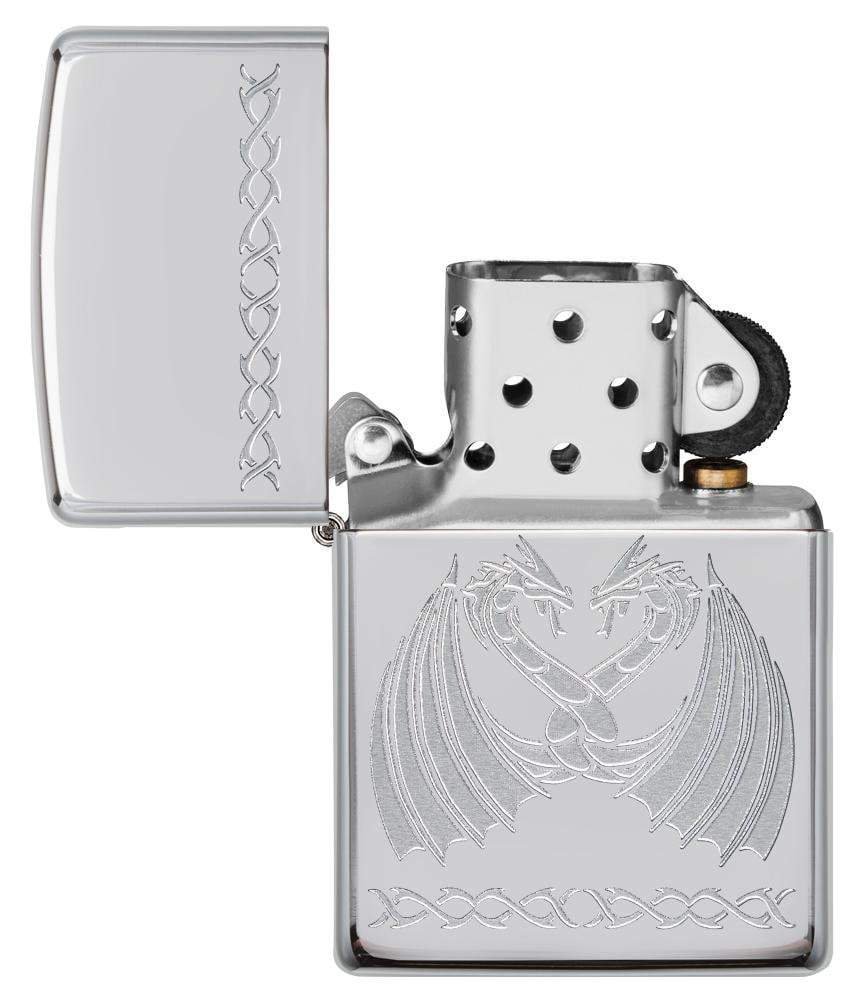 Зажигалка ZIPPO Dancing Dragons с покрытием High Polish Chrome, латунь/сталь, серебро, 36x12x56 мм_2