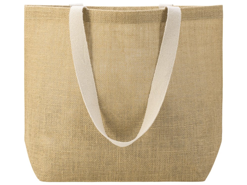Сумка Jute джутовая с широким дном и карманом_6