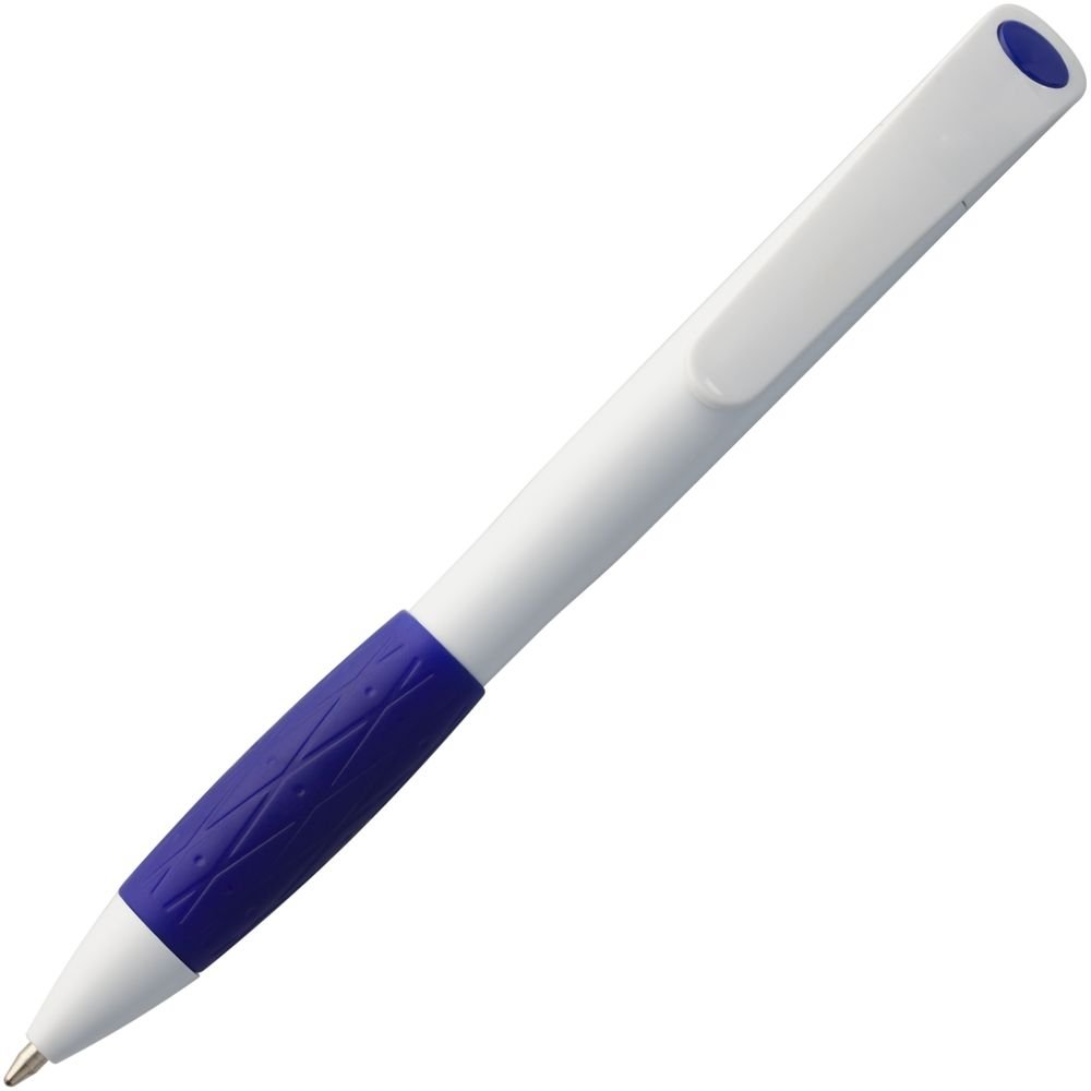 Ручка шариковая Grip, белая с синим_2