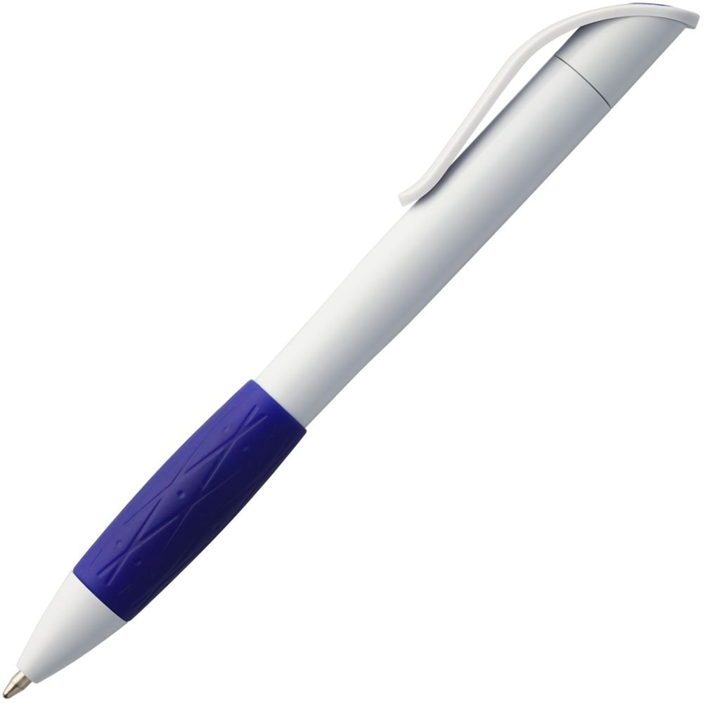 Ручка шариковая Grip, белая с синим_1