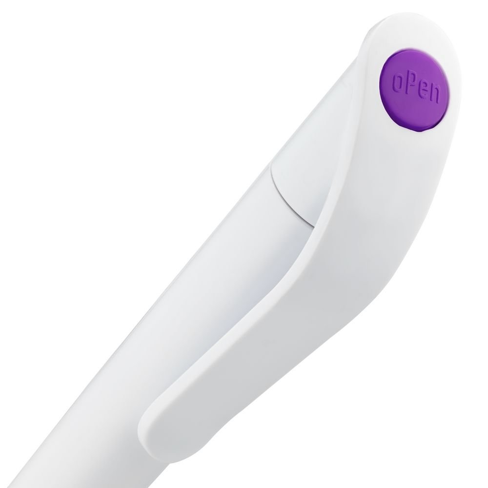Ручка шариковая Grip, белая с фиолетовым_3