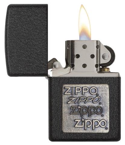 Зажигалка ZIPPO Classic с покрытием Black Crackle™, латунь/сталь, чёрная, матовая, 36x12x56 мм_1