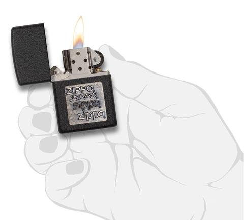 Зажигалка ZIPPO Classic с покрытием Black Crackle™, латунь/сталь, чёрная, матовая, 36x12x56 мм_3