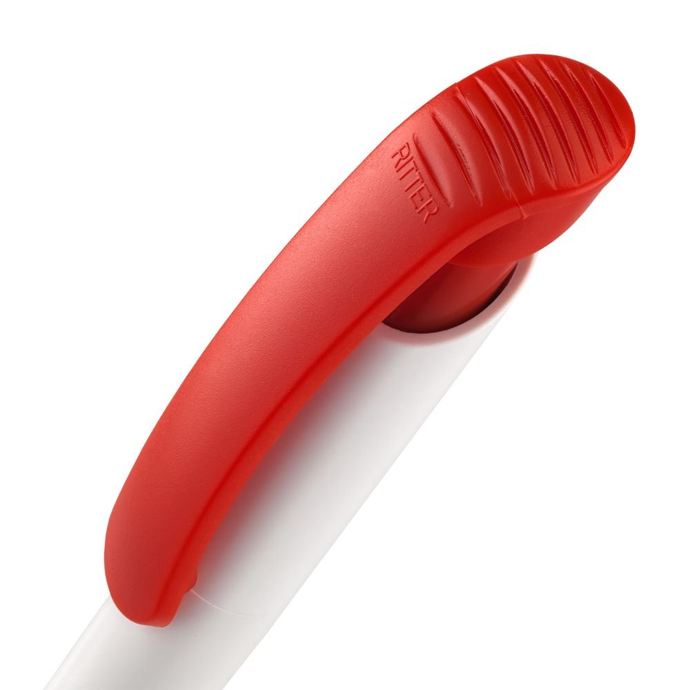Ручка шариковая Clear Solid, белая с красным_3