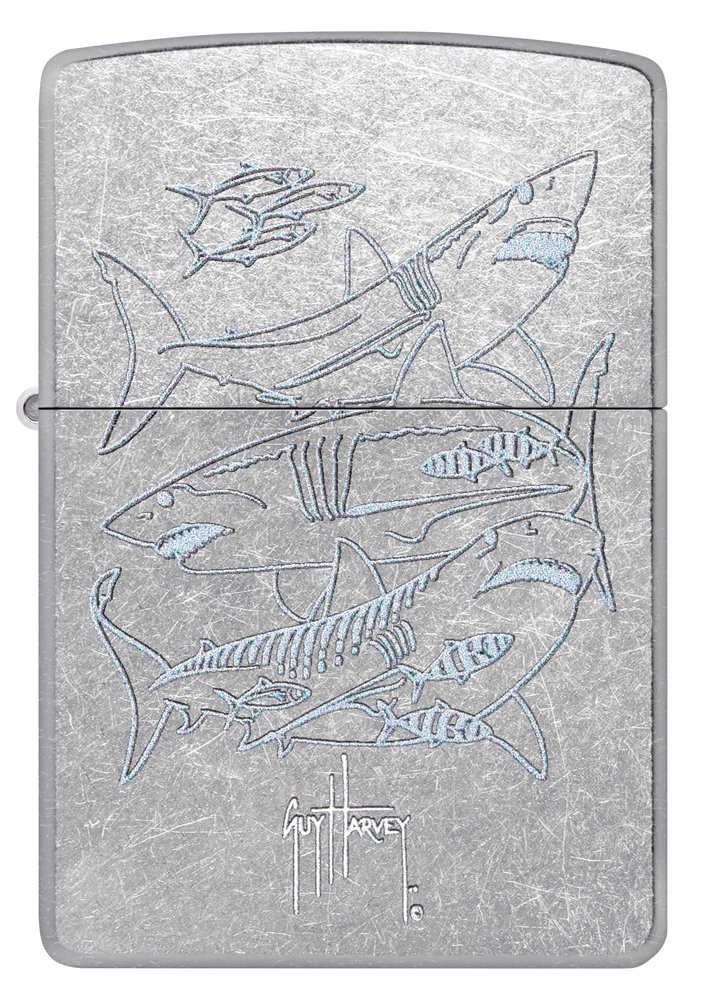 Зажигалка ZIPPO Guy Harvey с покрытием Street Chrome, латунь/сталь, серебристая, 38x13x57 мм_1