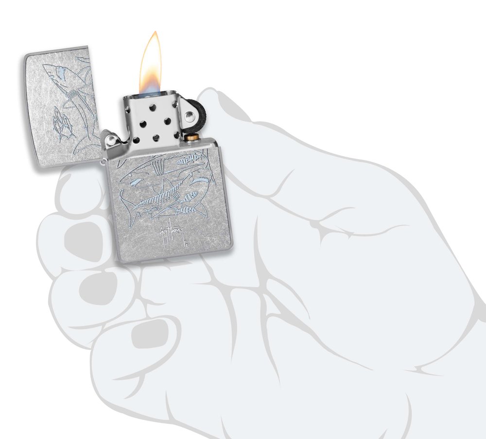Зажигалка ZIPPO Guy Harvey с покрытием Street Chrome, латунь/сталь, серебристая, 38x13x57 мм_4