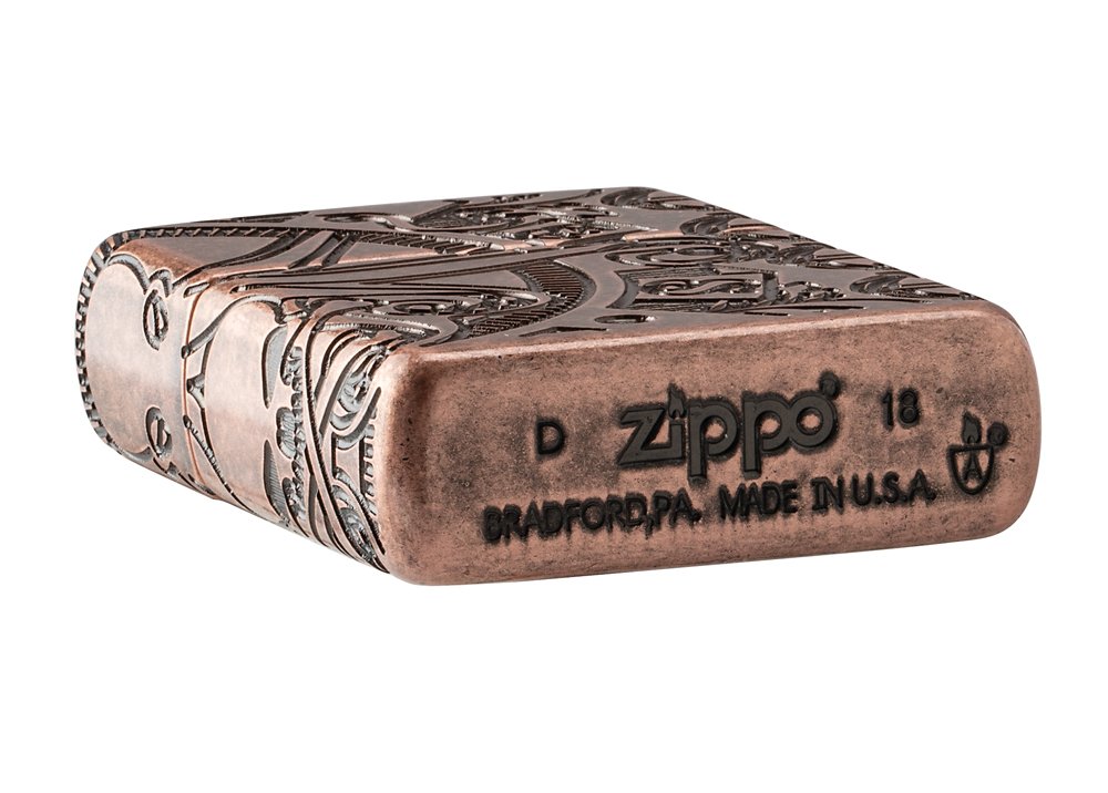 Зажигалка ZIPPO Armor™ с покрытием Antique Copper™, латунь/сталь, медная, матовая, 36x12x56 мм_4
