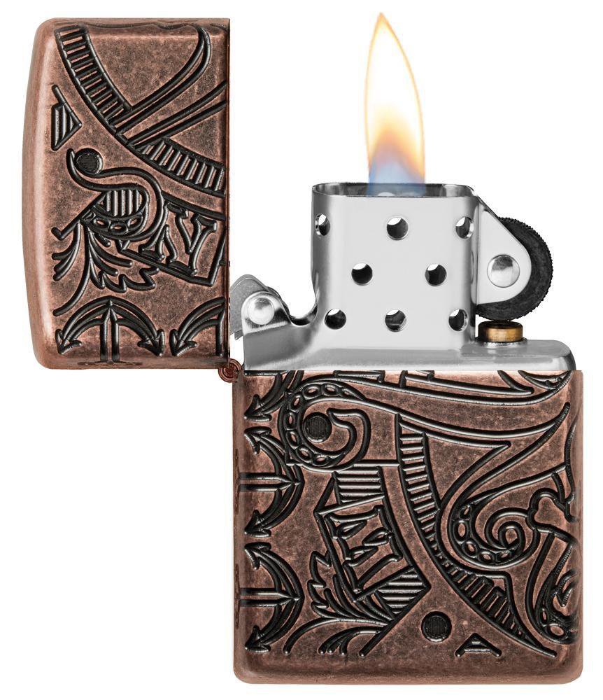 Зажигалка ZIPPO Armor™ с покрытием Antique Copper™, латунь/сталь, медная, матовая, 36x12x56 мм_7