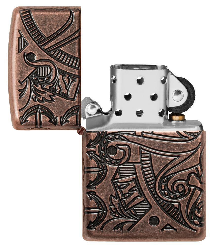 Зажигалка ZIPPO Armor™ с покрытием Antique Copper™, латунь/сталь, медная, матовая, 36x12x56 мм_8