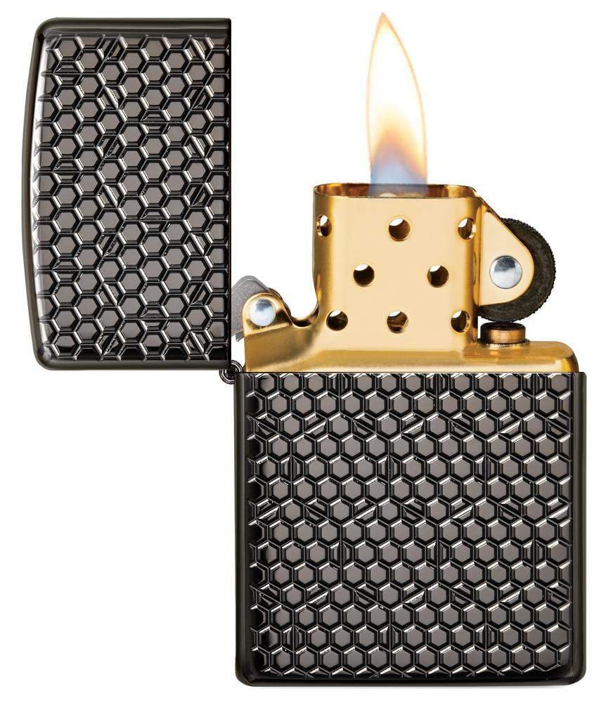 Зажигалка ZIPPO Armor™ с покрытием Black Ice®, латунь/сталь, чёрная, глянцевая, 36x12x56 мм_1