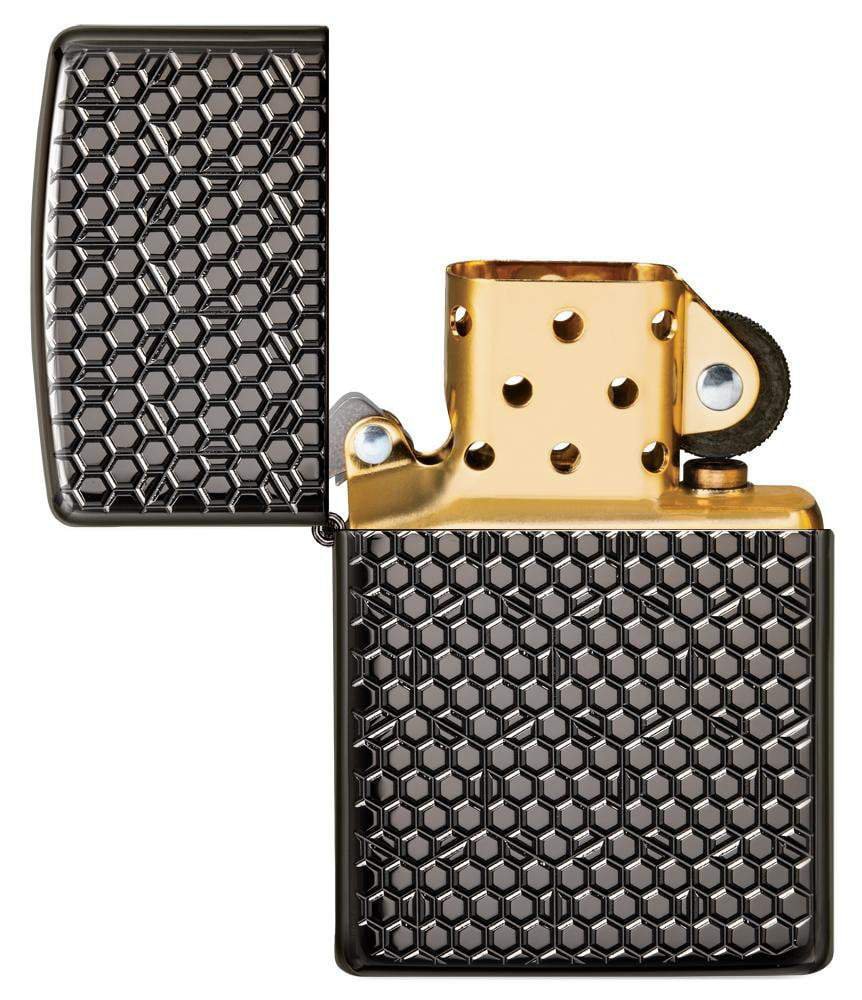 Зажигалка ZIPPO Armor™ с покрытием Black Ice®, латунь/сталь, чёрная, глянцевая, 36x12x56 мм_2