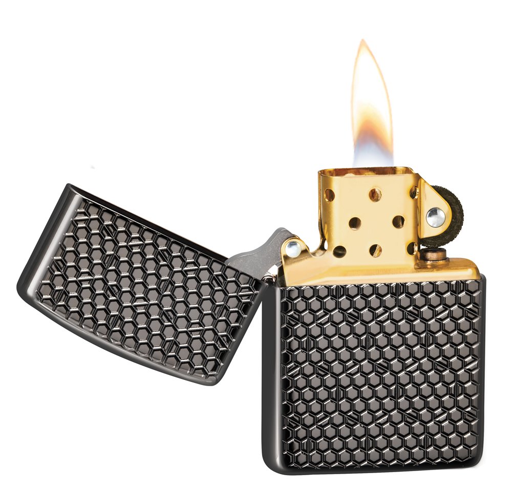 Зажигалка ZIPPO Armor™ с покрытием Black Ice®, латунь/сталь, чёрная, глянцевая, 36x12x56 мм_3