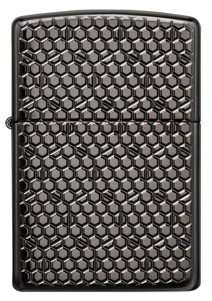 Зажигалка ZIPPO Armor™ с покрытием Black Ice®, латунь/сталь, чёрная, глянцевая, 36x12x56 мм_4
