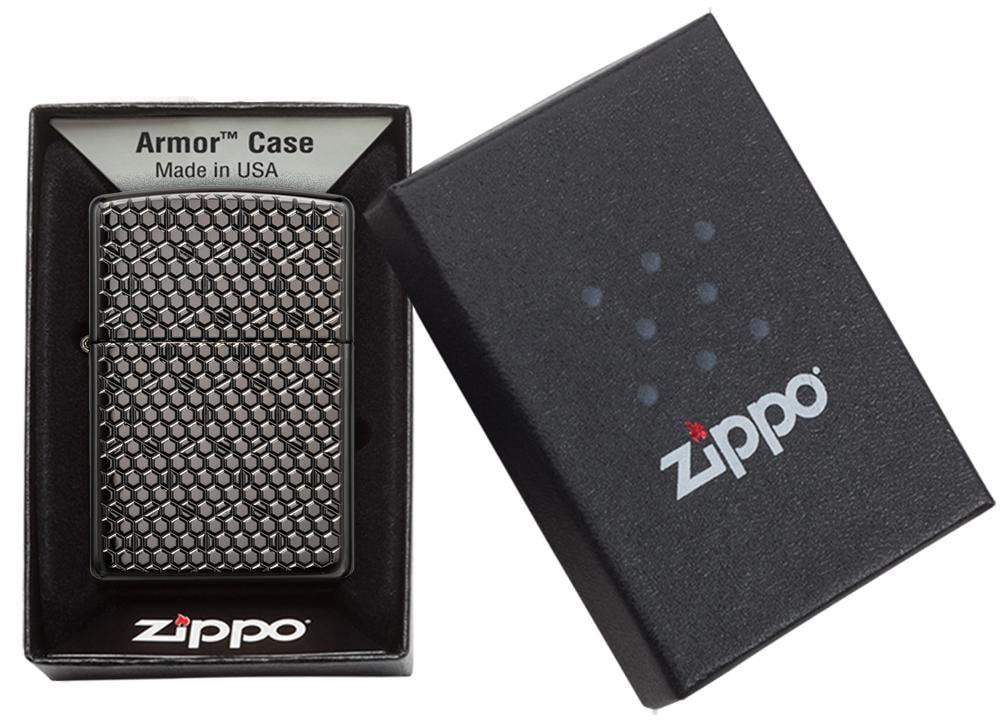 Зажигалка ZIPPO Armor™ с покрытием Black Ice®, латунь/сталь, чёрная, глянцевая, 36x12x56 мм_6