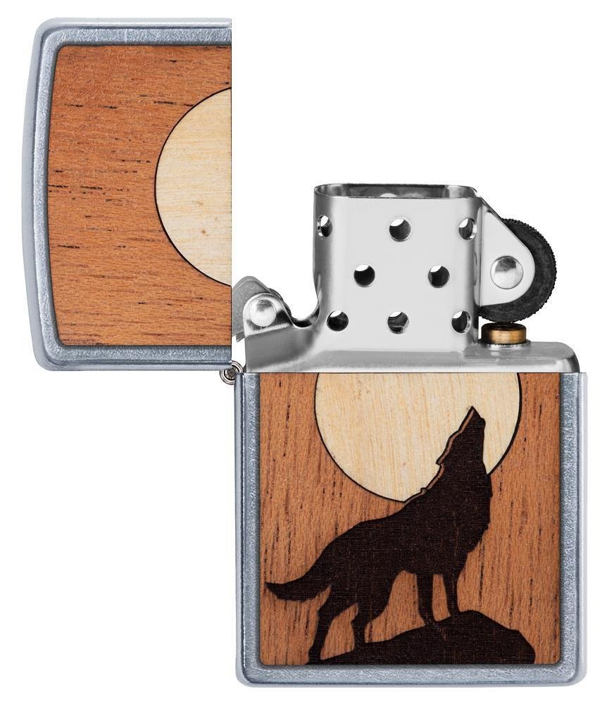 Зажигалка ZIPPO WOODCHUCK с покрытием Street Chrome™, латунь/сталь/дерево, серебристая, 36x12x56 мм_3