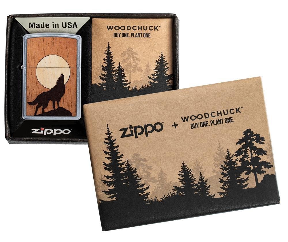 Зажигалка ZIPPO WOODCHUCK с покрытием Street Chrome™, латунь/сталь/дерево, серебристая, 36x12x56 мм_6
