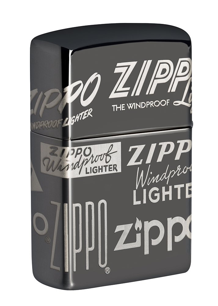 Зажигалка ZIPPO Classic с покрытием Black Ice®, латунь/сталь, чёрная, глянцевая, 36х12х56 мм_4
