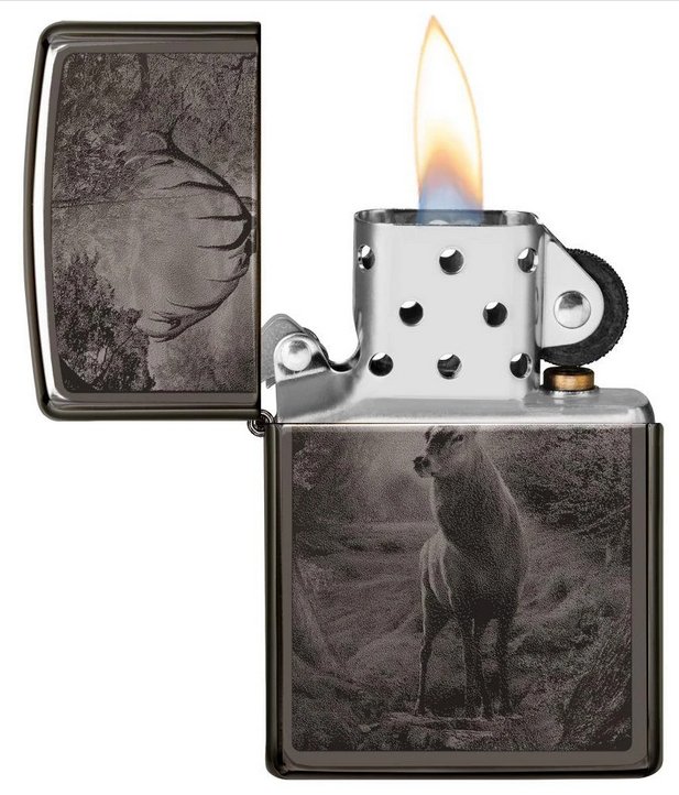 Зажигалка ZIPPO Classic с покрытием Black Ice®, латунь/сталь, чёрная, глянцевая, 36х12х56 мм_1