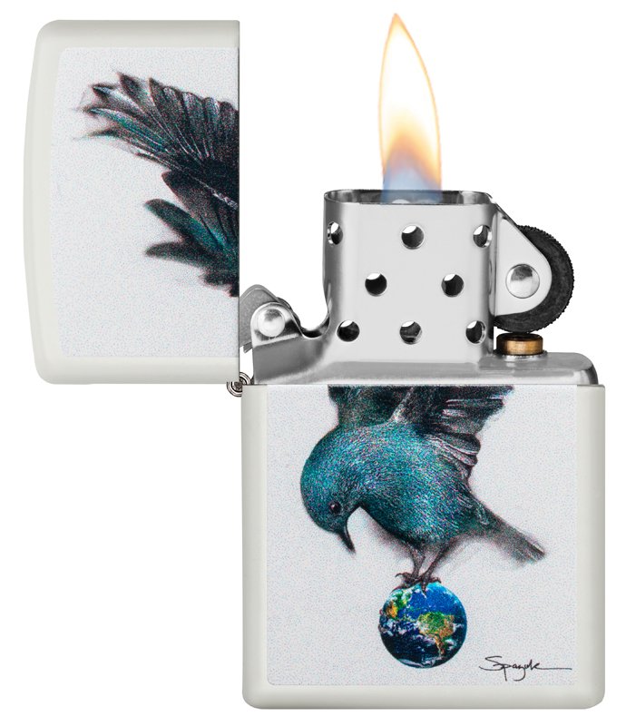 Зажигалка ZIPPO Spazuk с покрытием White Matte, латунь/сталь, белая, матовая, 36x12x56 мм_2
