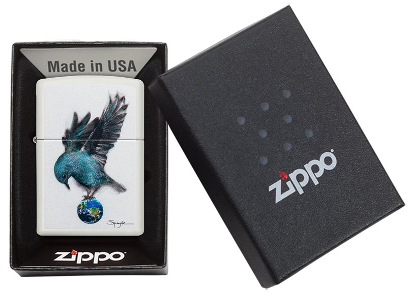 Зажигалка ZIPPO Spazuk с покрытием White Matte, латунь/сталь, белая, матовая, 36x12x56 мм_6