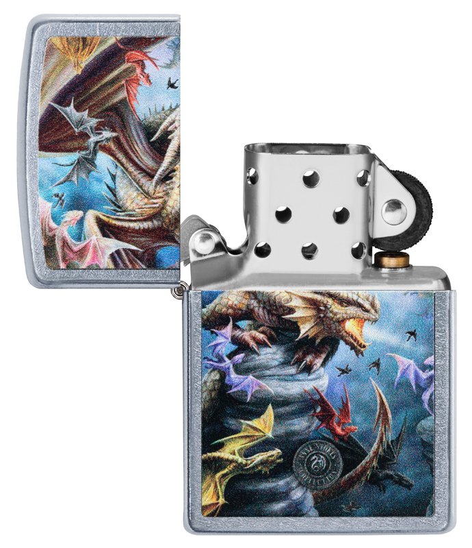 Зажигалка ZIPPO Anne Stokes с покрытием Street Chrome™, латунь/сталь, серебристая, 36x12x56 мм_3