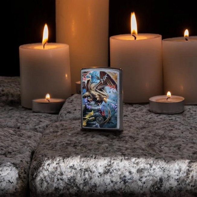 Зажигалка ZIPPO Anne Stokes с покрытием Street Chrome™, латунь/сталь, серебристая, 36x12x56 мм_5