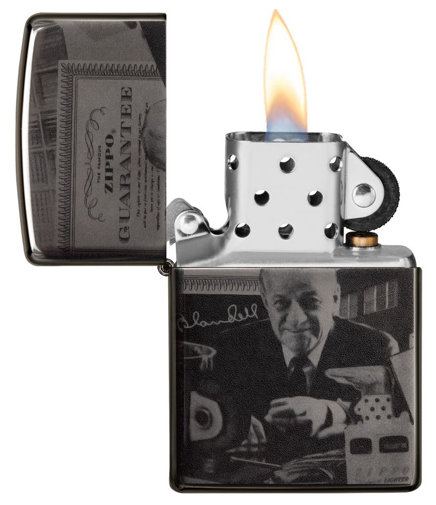 Зажигалка ZIPPO George Blaisdell с покрытием Black Ice®, латунь/сталь, чёрная, 36х12х56 мм_1
