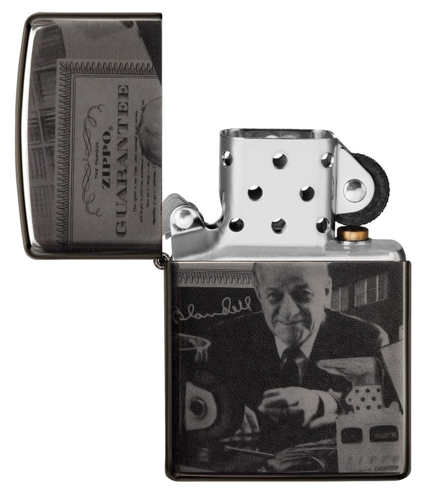 Зажигалка ZIPPO George Blaisdell с покрытием Black Ice®, латунь/сталь, чёрная, 36х12х56 мм_2