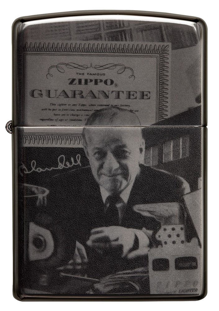 Зажигалка ZIPPO George Blaisdell с покрытием Black Ice®, латунь/сталь, чёрная, 36х12х56 мм_4