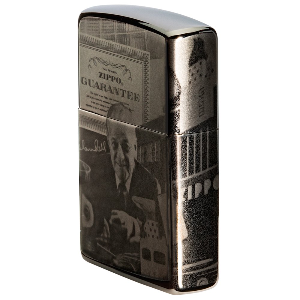 Зажигалка ZIPPO George Blaisdell с покрытием Black Ice®, латунь/сталь, чёрная, 36х12х56 мм_6