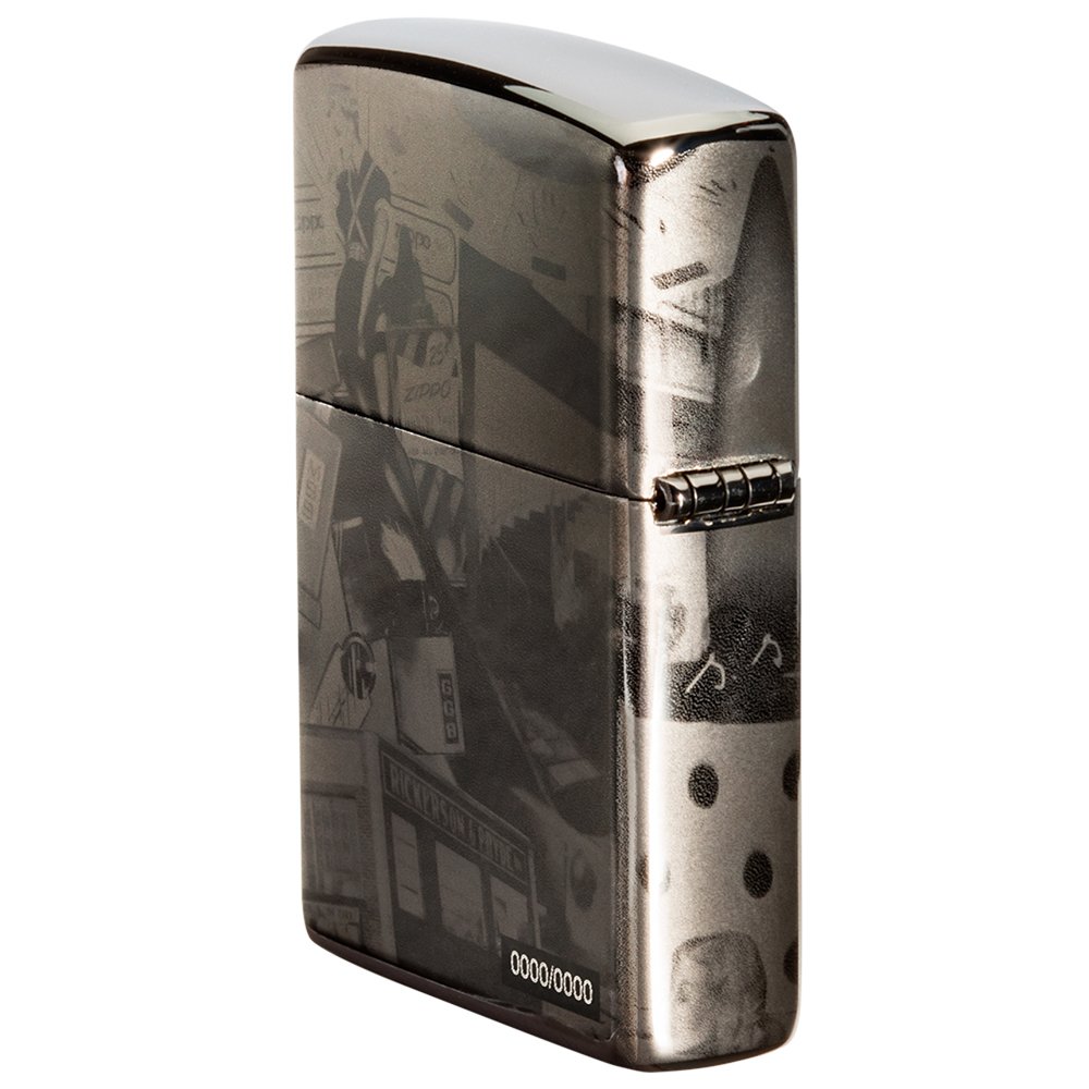 Зажигалка ZIPPO George Blaisdell с покрытием Black Ice®, латунь/сталь, чёрная, 36х12х56 мм_7