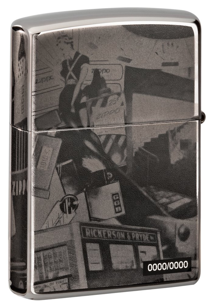 Зажигалка ZIPPO George Blaisdell с покрытием Black Ice®, латунь/сталь, чёрная, 36х12х56 мм_8