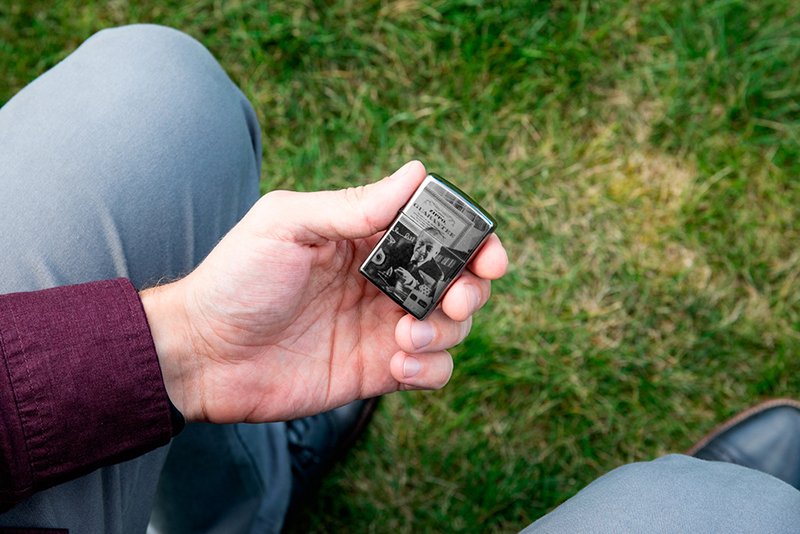Зажигалка ZIPPO George Blaisdell с покрытием Black Ice®, латунь/сталь, чёрная, 36х12х56 мм_9