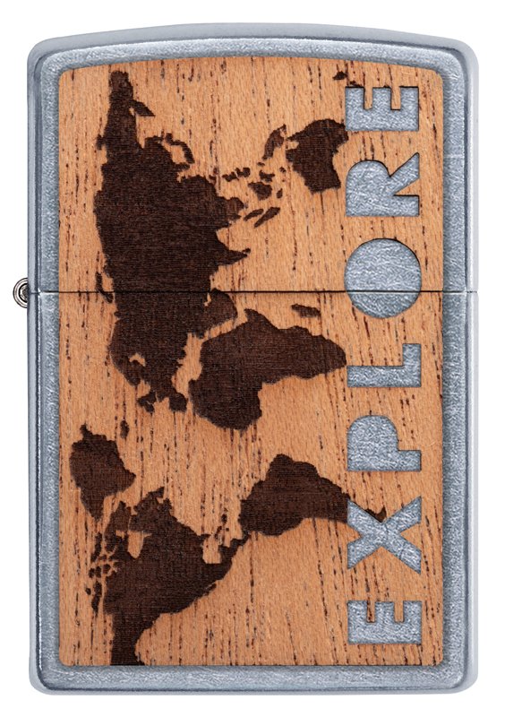 Зажигалка ZIPPO WOODCHUCK с покрытием Street Chrome™, латунь/сталь/дерево, серебристая, 36x12x56 мм_1